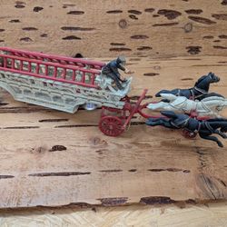 Antique Cast Iron Fire Cart. Large  29"L