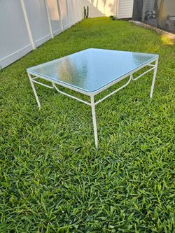 Glass Top Patio Coffee Table
