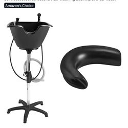 Dompel Portable Shampoo Bowl, Ergonomic and Deep Portable Wash Bowl for Hairstylist and Handicap & D