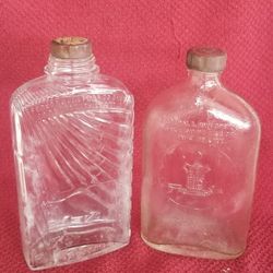 Set Of 2 Vintage Bottles With Original LIDS.