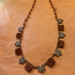 Art Deco  Silver/bakelite & Marcasite Choker