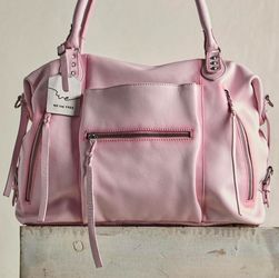New Free People LARGE EMERSON PINK PEONY Bag Tote Rare