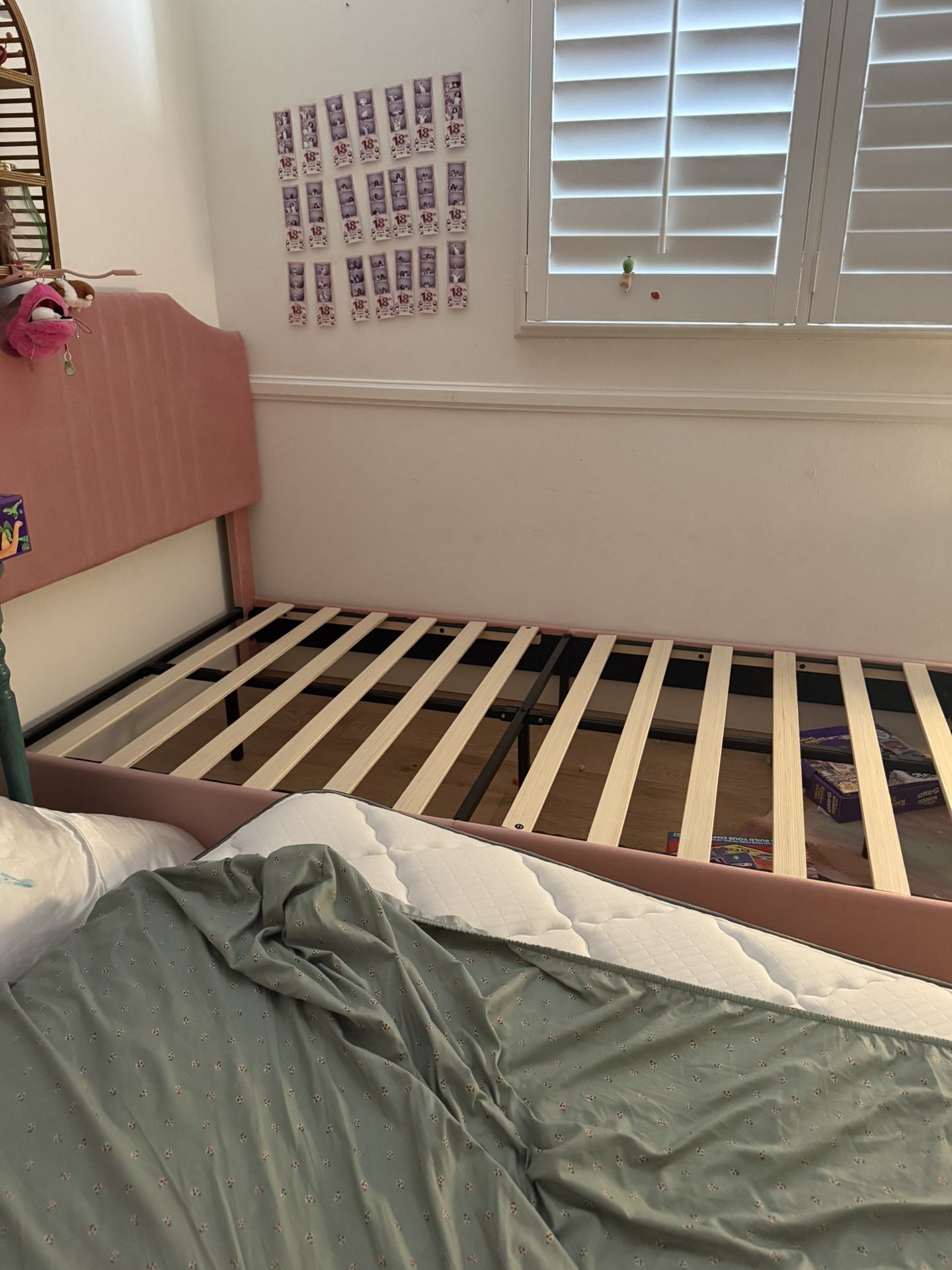 Pink Velvet Twin Bed Frame