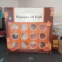 Coffee Twelve Fall Flavors . Pumpkin, Chocolate, Cinnamon Ect. Single Style Brewers.