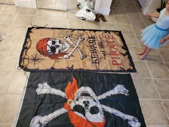 Pirate accessories, child party, pirate party, flags, hats, eye patches, balloons