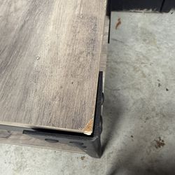 Angle Iron Rustic Wood Side Table Set