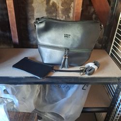 New Black Leather Purse