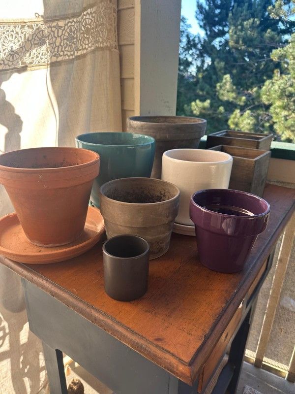 Clay Pots And Plastic Nursery Pots