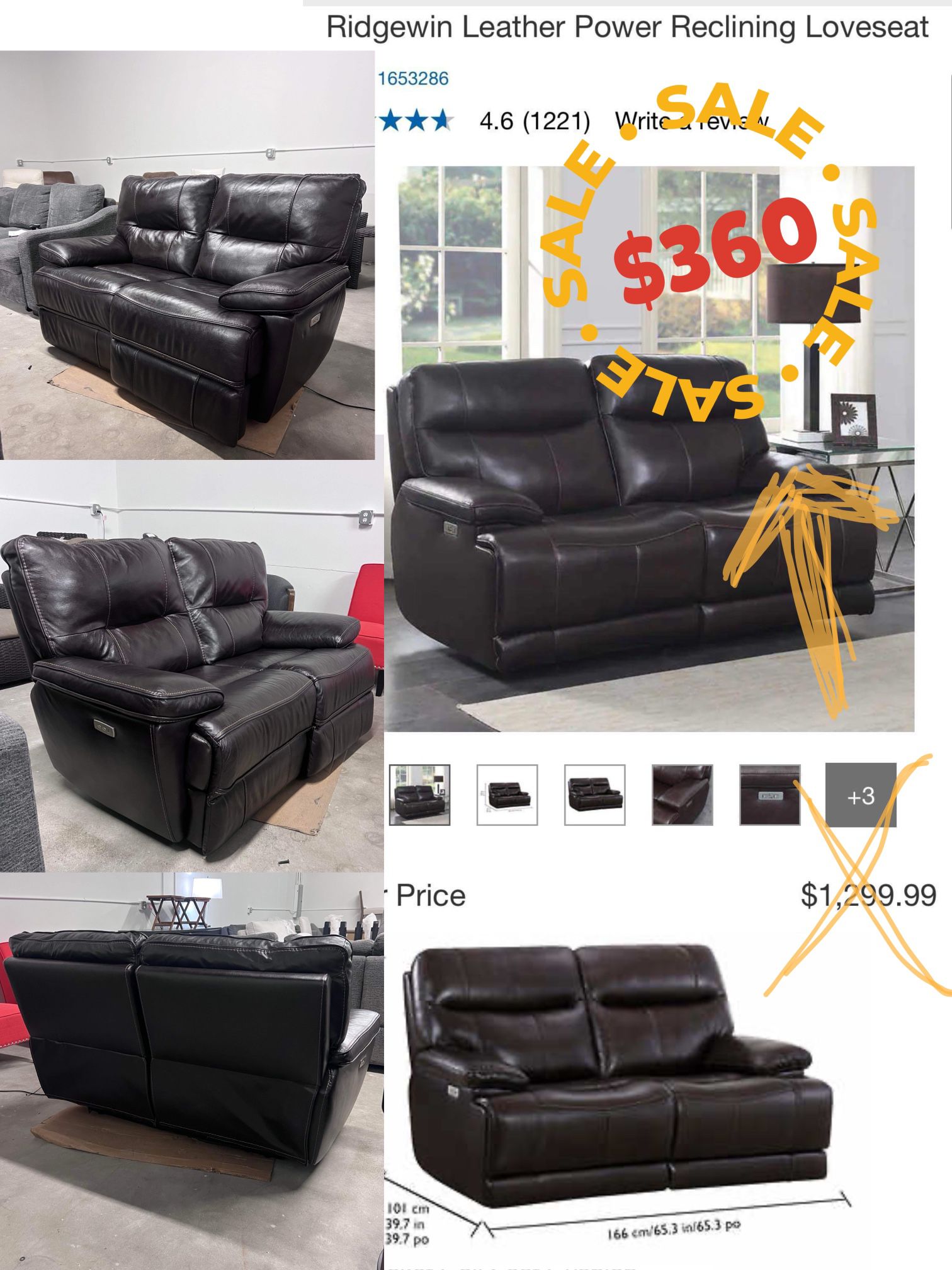 Leather Recliner Loveseat 