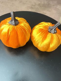 Two Orange Velvet Pumpkin