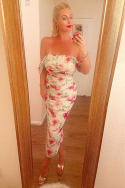 Floral white mesh dress