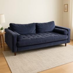 Like NEW Blue Velvet Loveseat by Article $1,000 OBO 