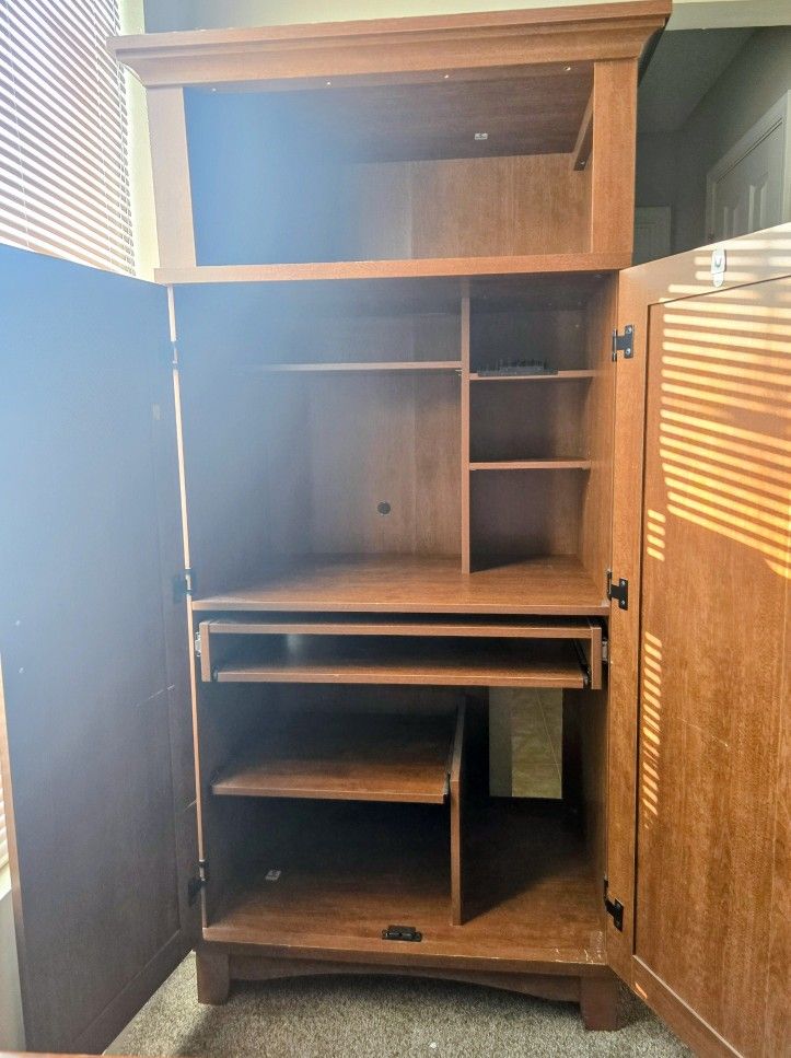 Armoire Computer Desk and Cabinet