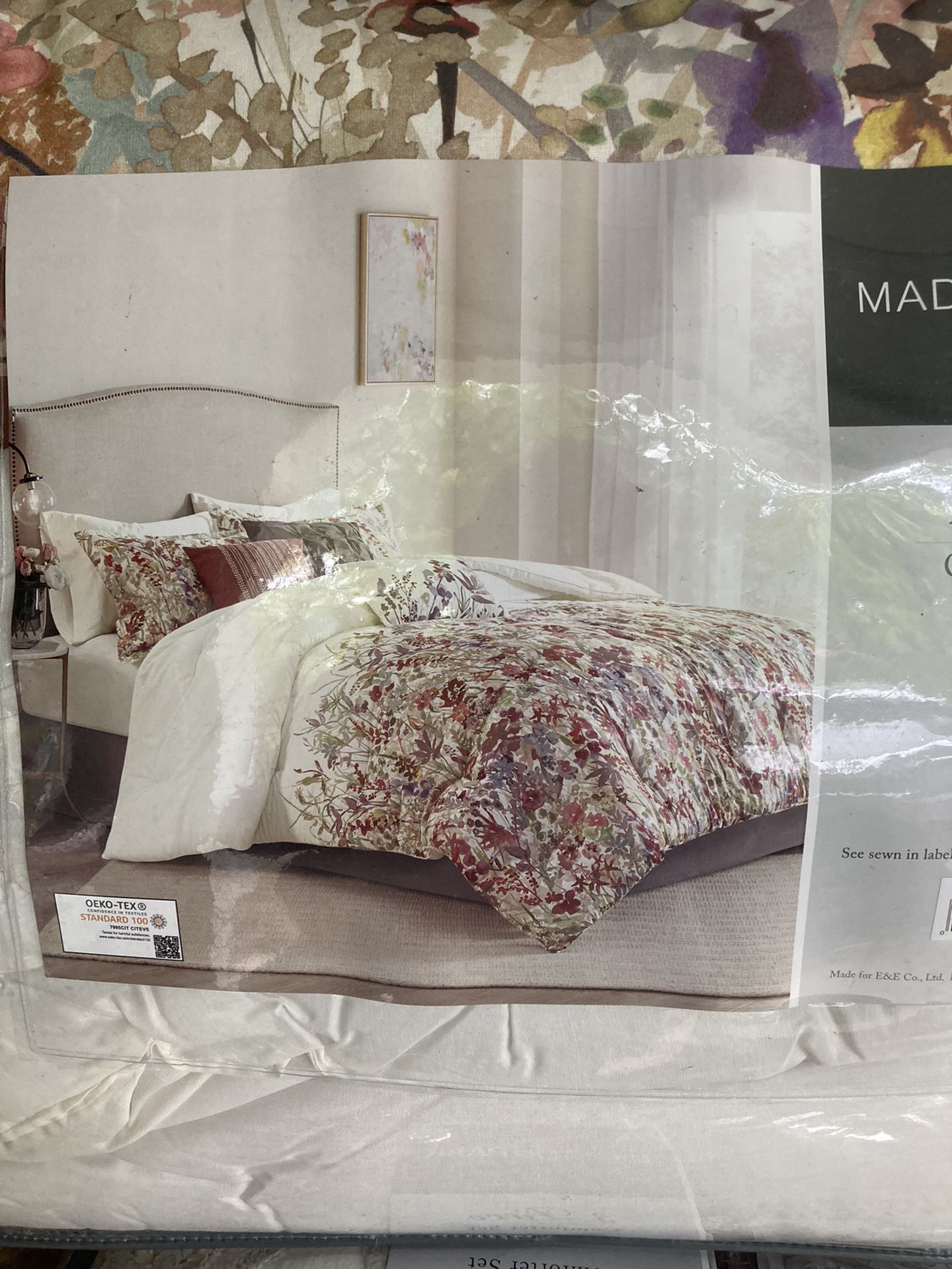 Bedding-Charlton Home Corban Pink Floral Cotton 7piece Comforter Set Queen