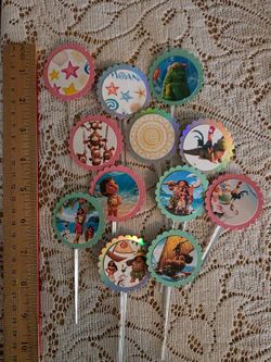 Moana handmade cupcake toppers
