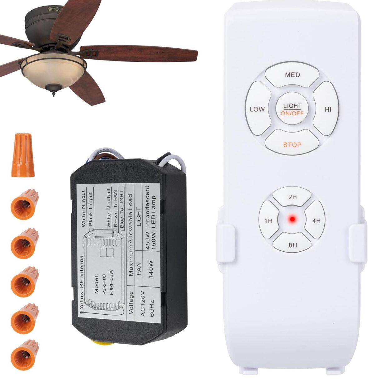Remote Control Kit | Universal AC Motor Compatibility, Timer & Light Control