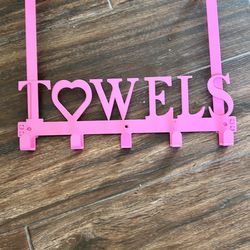 Pink Towel Holder For Door