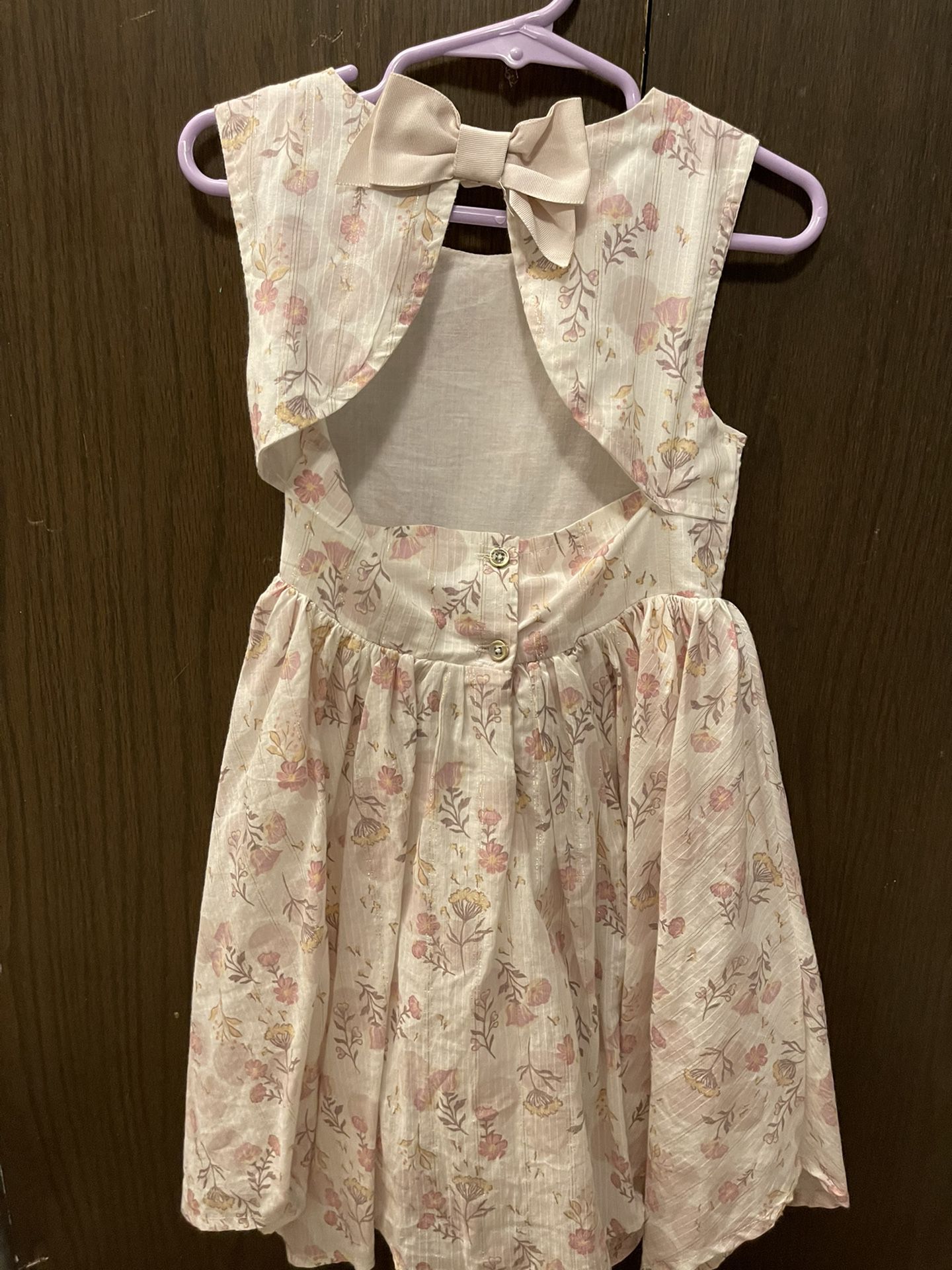 Dress, pink, floral graphics, dress with a back slit