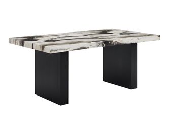 Vega Black/White Faux Marble Dining Table