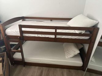 Twin-over-Twin Mocha Bunk Bed (Mattresses Not Included)