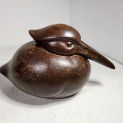 Metal Long Billed Bird Sculpture Home Decor Avian Art Statue Figurine Decoration