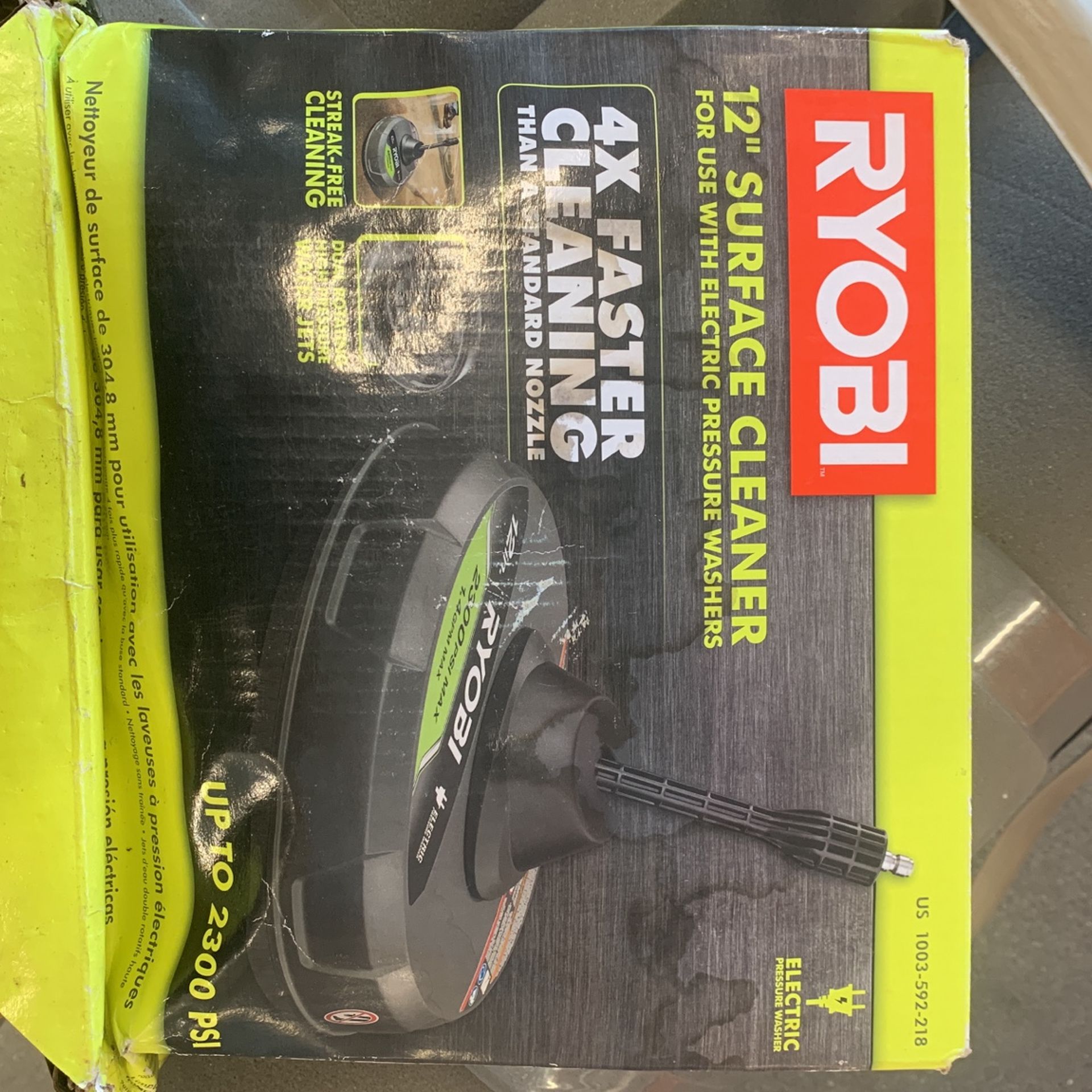 Ryobi 12” Surface Cleaner, Electric Pressure, Washer Attachment
