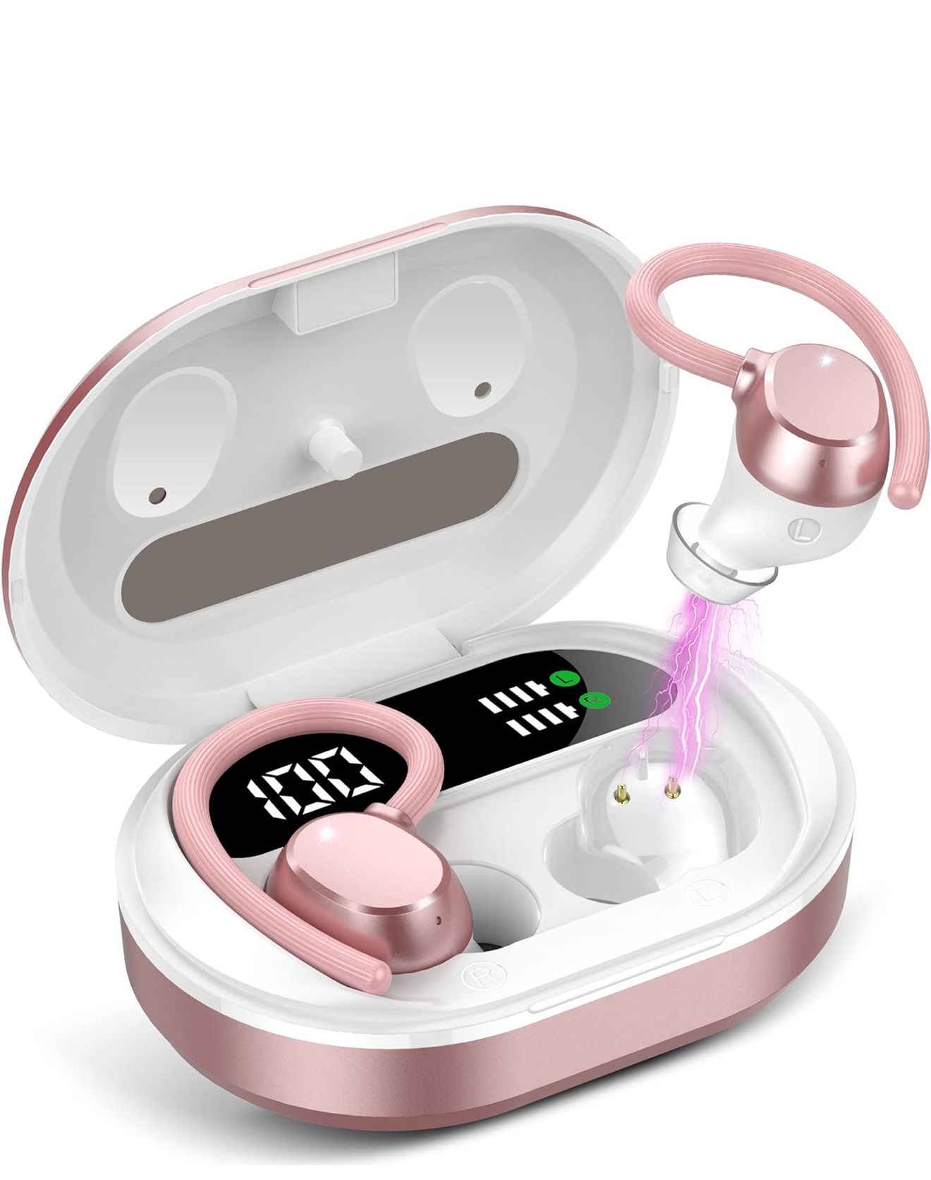 Brand new Ear Buds Wireless Earbuds, HiFi Stereo Bluetooth 5.3 Running Headphones with Dual LED Display 30Hrs Playtime, Built-in Mic, Type-C, in-Ear B