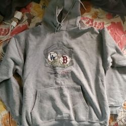 LOS ANGELES DODGERS vs RED SOX 2008 Return To The Coliseum MLB L Hoodie Gray