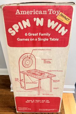 Vintage- American Toy "Spin 'N Win" Multi-Game Table New & sealed in its original box. RARE-1988 