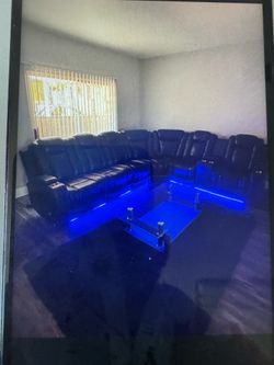 Leather sectional