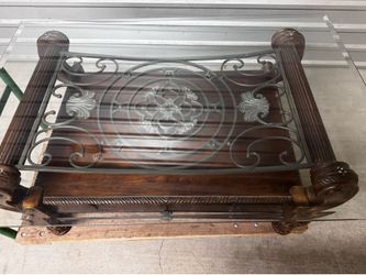 Bohemian glass iron top table