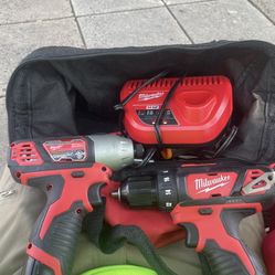 Milwaukee Brush Drill and Hammer Drill