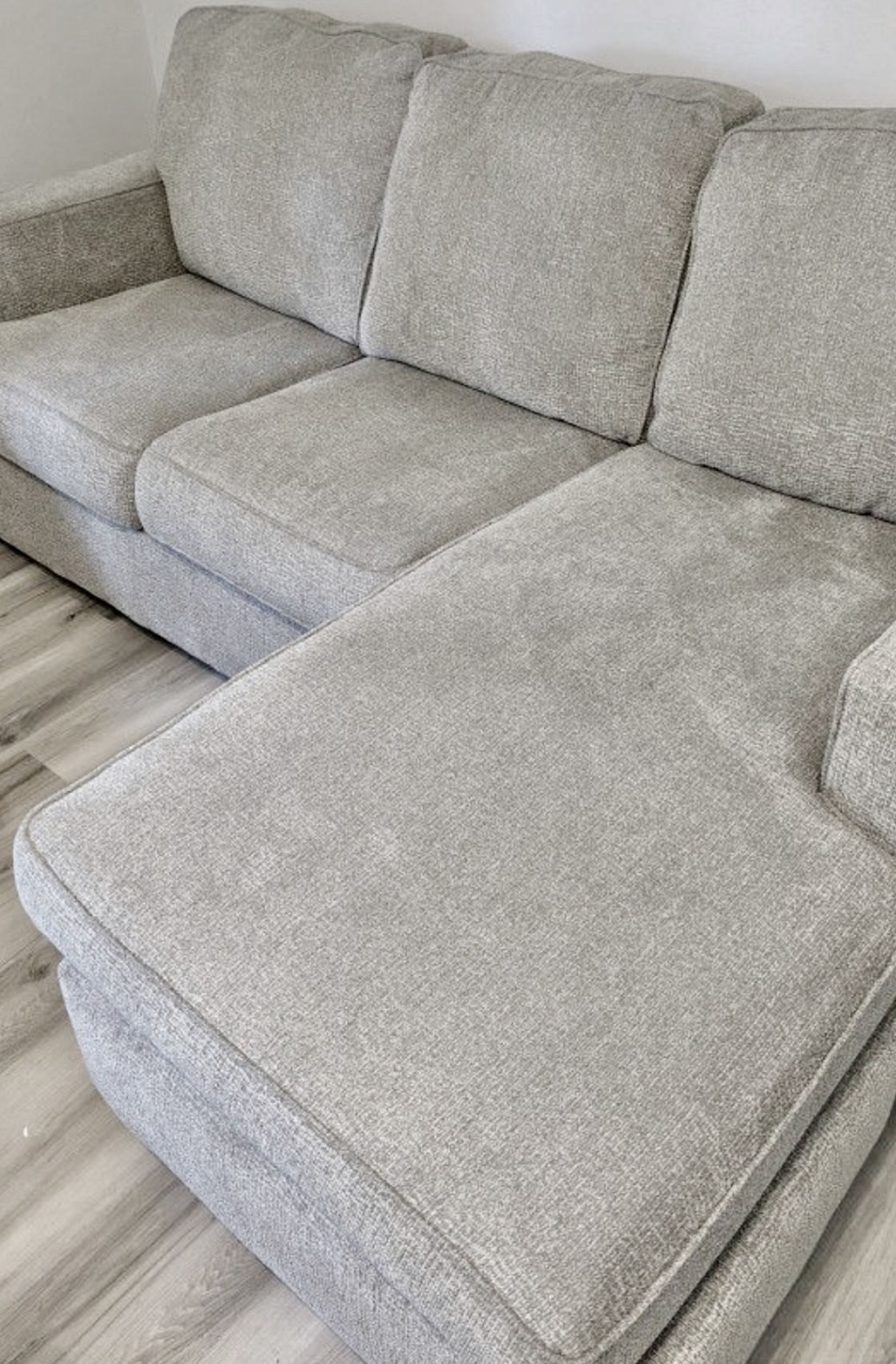 Greaves Light Gray 85” Reversible Sofa with Chaise