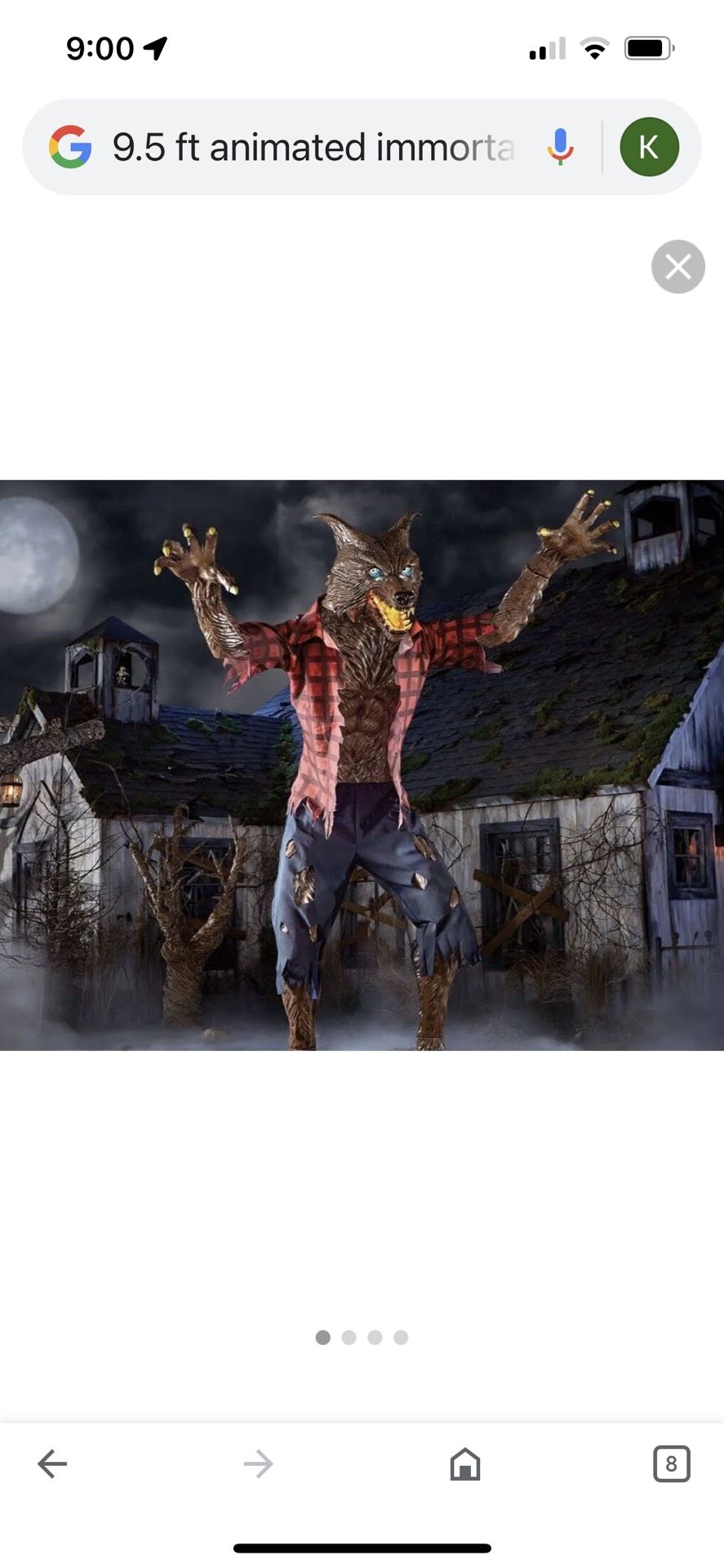 Home Accents Holiday 9.5 ft Animated Immortal Werewolf Halloween Animatronic