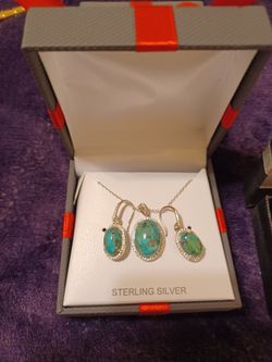 Solid Turquoise necklace and earrings