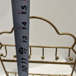 Gold Metal Jewelry Display Stand With Tray