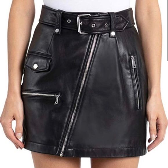 NWOT 7 For All Mankind Faux Leather Skirt sz XS