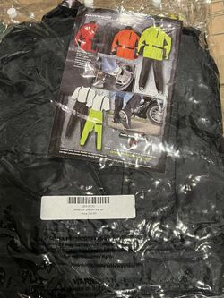 Stormrider Rain Suit; 100% Waterproof, Pants and Jacket Included with Reflective Striping (Black, Medium)