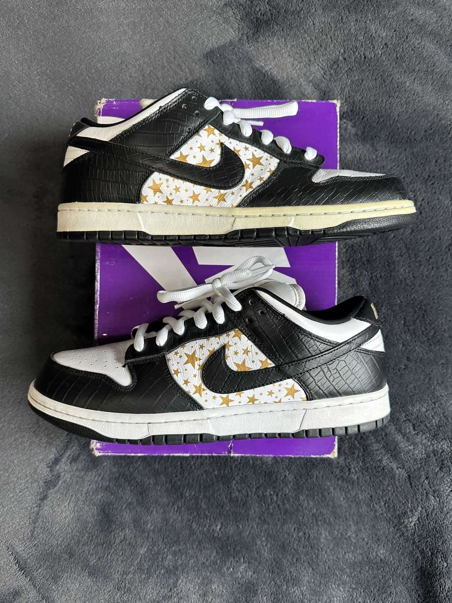 Nike SB Dunk Low Supreme Stars Black Size 10