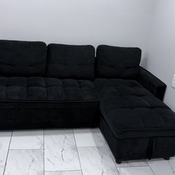 black sofa in good condition