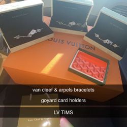 VAN CLEEF & Arpels bracelets , goyard card holder, LVxTIMS collab