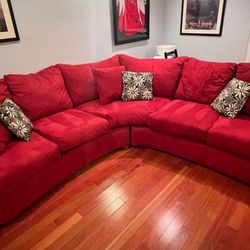 Red Couch, Chair & Ottoman ( SE HABLA ESPAÑOL)