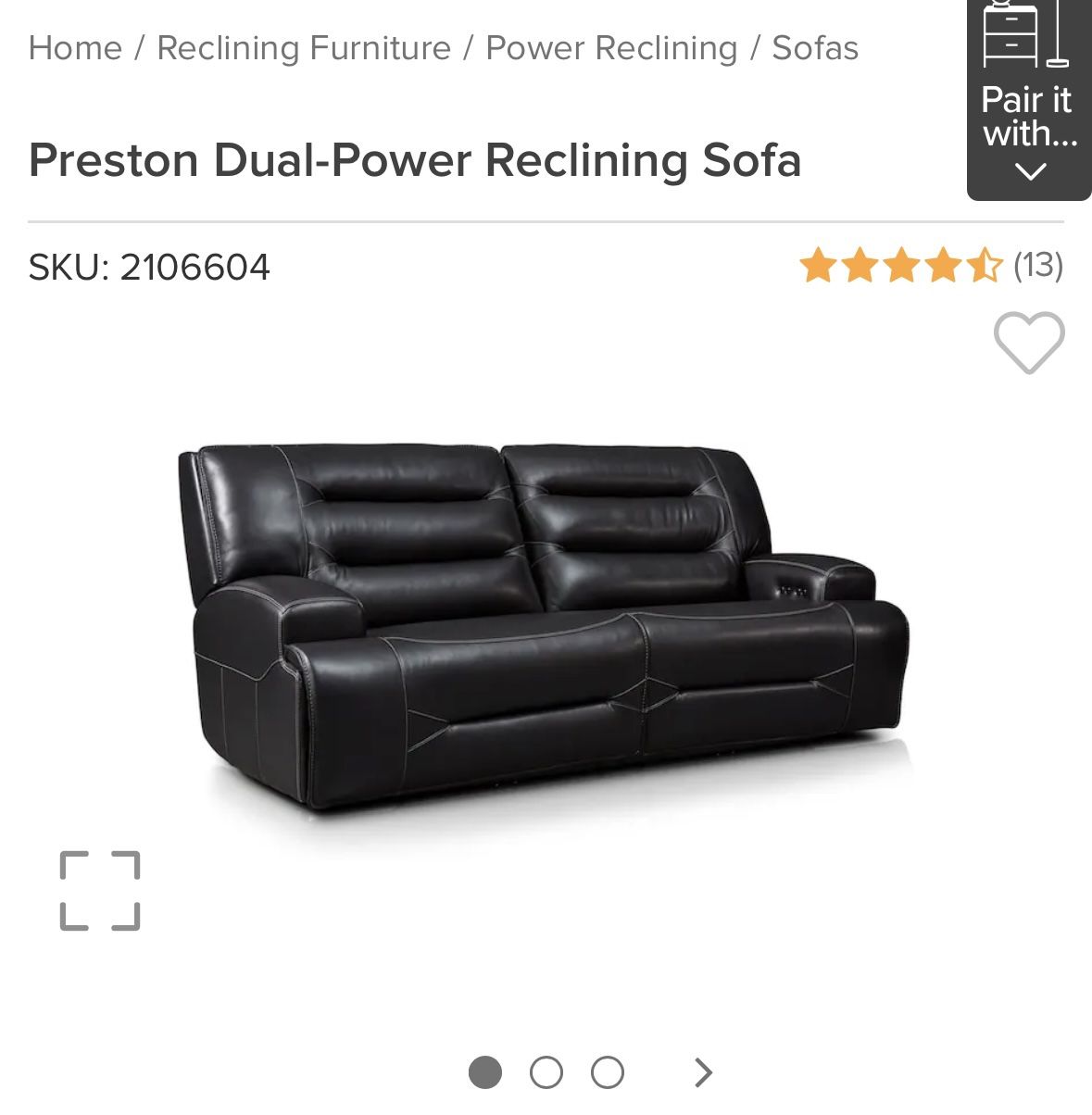 Used Leather Dual-Power Reclining Sofa