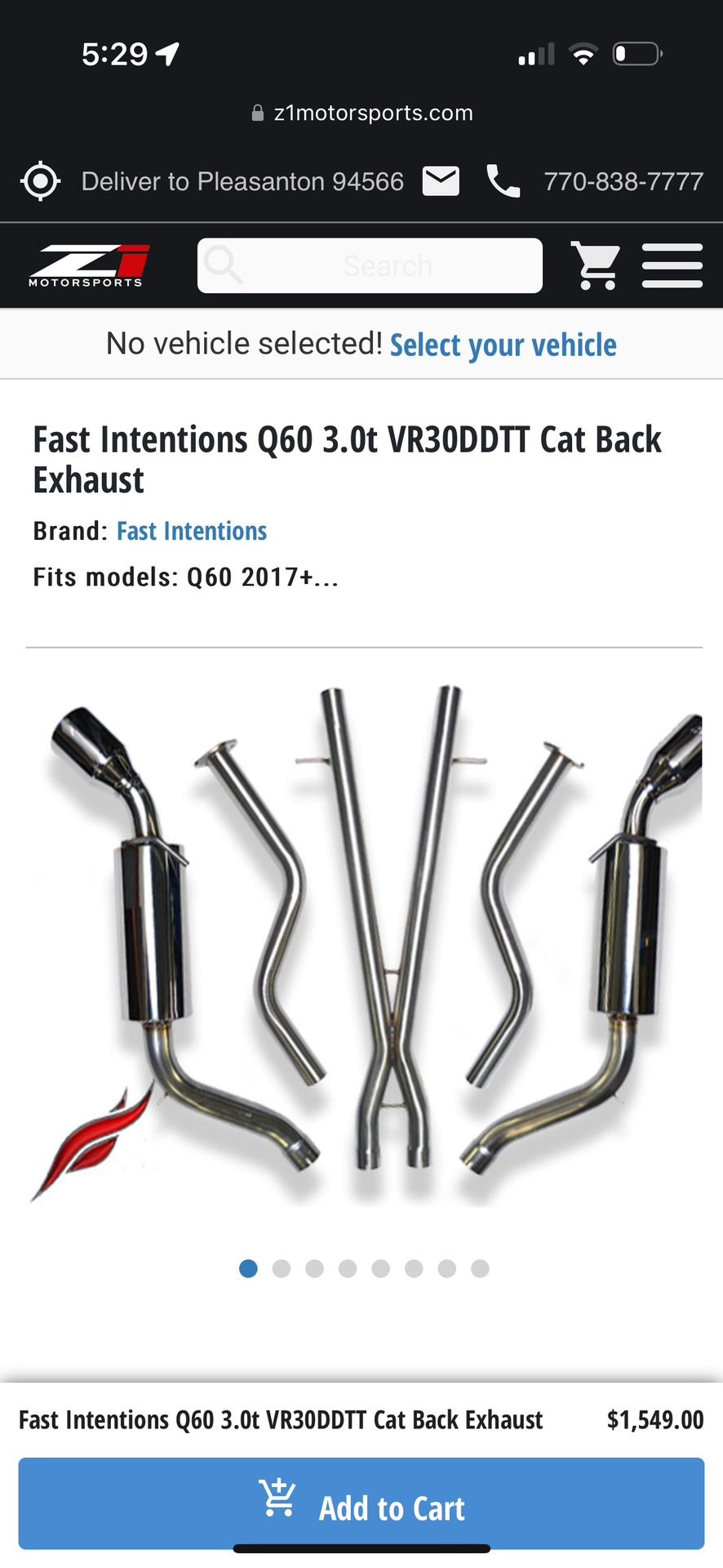 2017 Infiniti Q60 Full Catback Exhaust