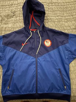 Nike Team USA Olympic Windrunner Jacket Men’s L Blue Red 2020 Hooded NWT