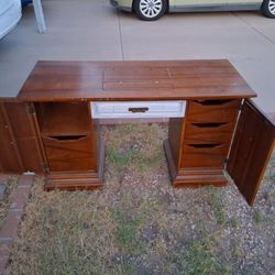 Vintage Wood Sewing Machine Cabinet