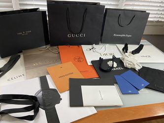 GUCCI LOUIS VUITTON HERMES CHANEL 12 Lot Of Gift Bags for Sale in