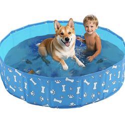 Foldable Dog Pet Bath Pool Collapsible Dog Pet Pool Bathing Tub Kiddie Pool Doggie Wading Pool for Puppy Small Medium Large Dogs Cats and Kids