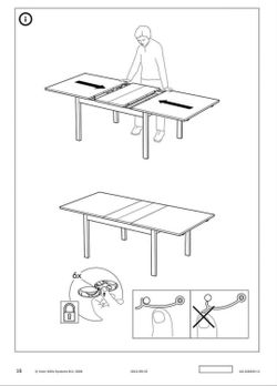 IKEA Black wood extendable dining table
