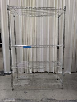 Five-Tier Steel Wire Shelving Unit in Chrome